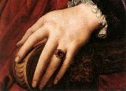 BRONZINO, Agnolo Portrait of Lucrezia Panciatichi (detail) fd oil on canvas